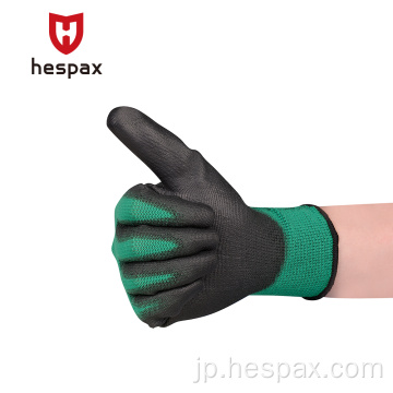 Hespax高品質のPUパーム13Gナイロングローブ